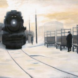 Train Arriving at Union Station Toronto 1929